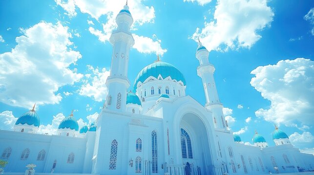 Majestic Kul Sharif Mosque under a vibrant sky