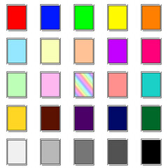 左上と右下にL字線を配したカラフル長方形フレームセット9