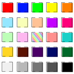 メッセージを入れられるカラフルな正方形囲み素材25