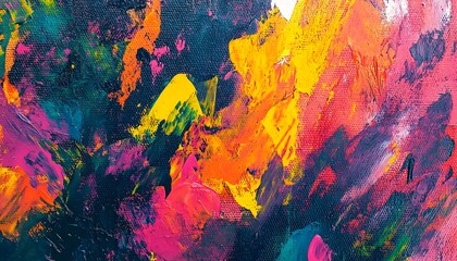 Vibrant Abstract Oil Painting Colorful Swirls