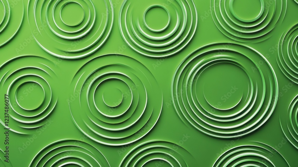 Poster abstract green concentric circles pattern background