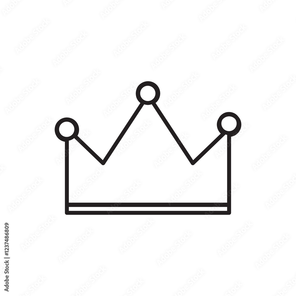 Poster crown icon. vector flat black simple linear illustration for web and app..eps