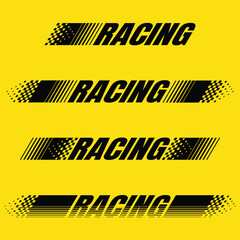 Naklejka premium Racing halftone black lines