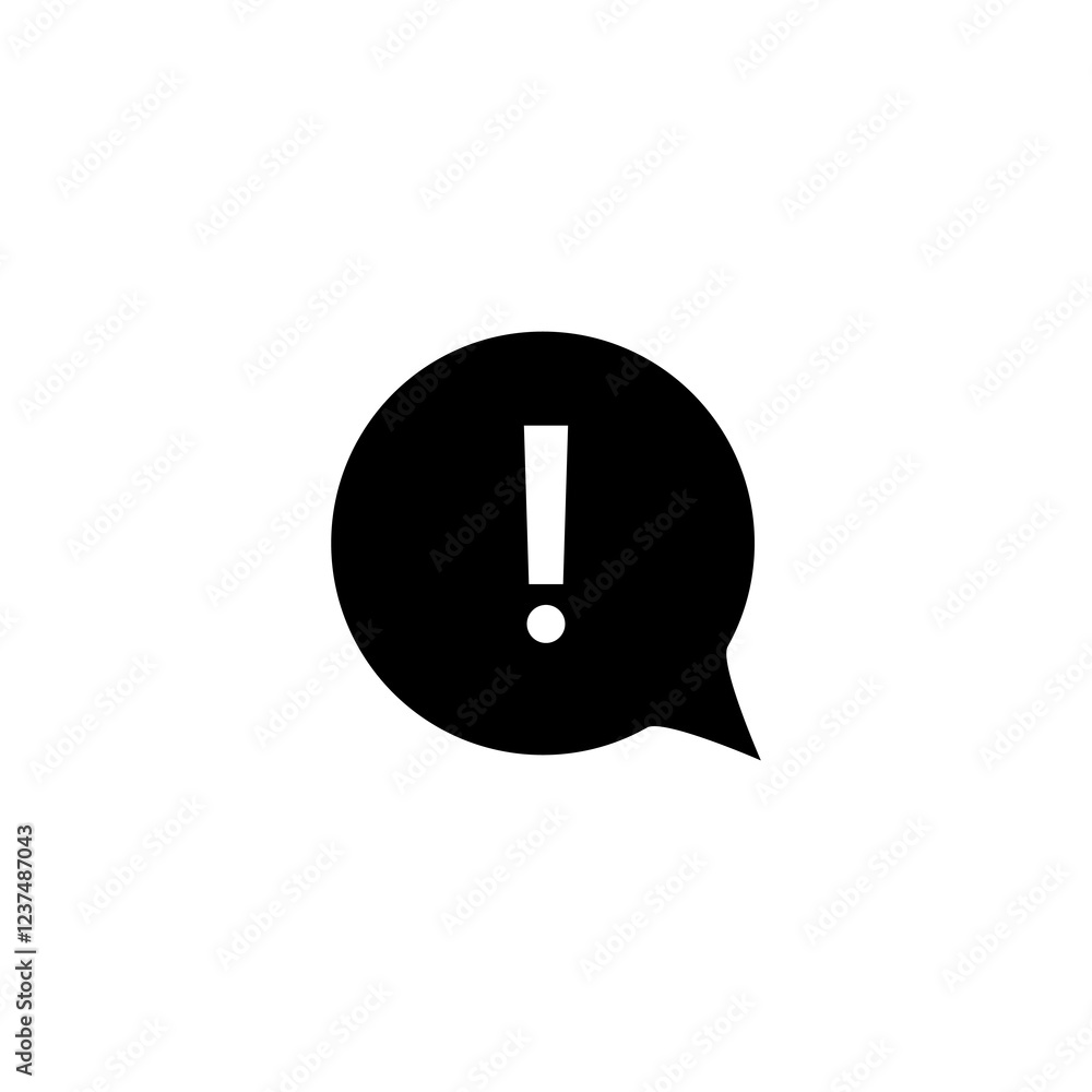 Poster exclamation mark icon.vector flat black simple trendy style illustration for web and app..eps