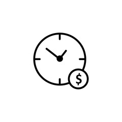 Overtime, money, working icon. vector flat black simple trendy style illustration for web and app..eps