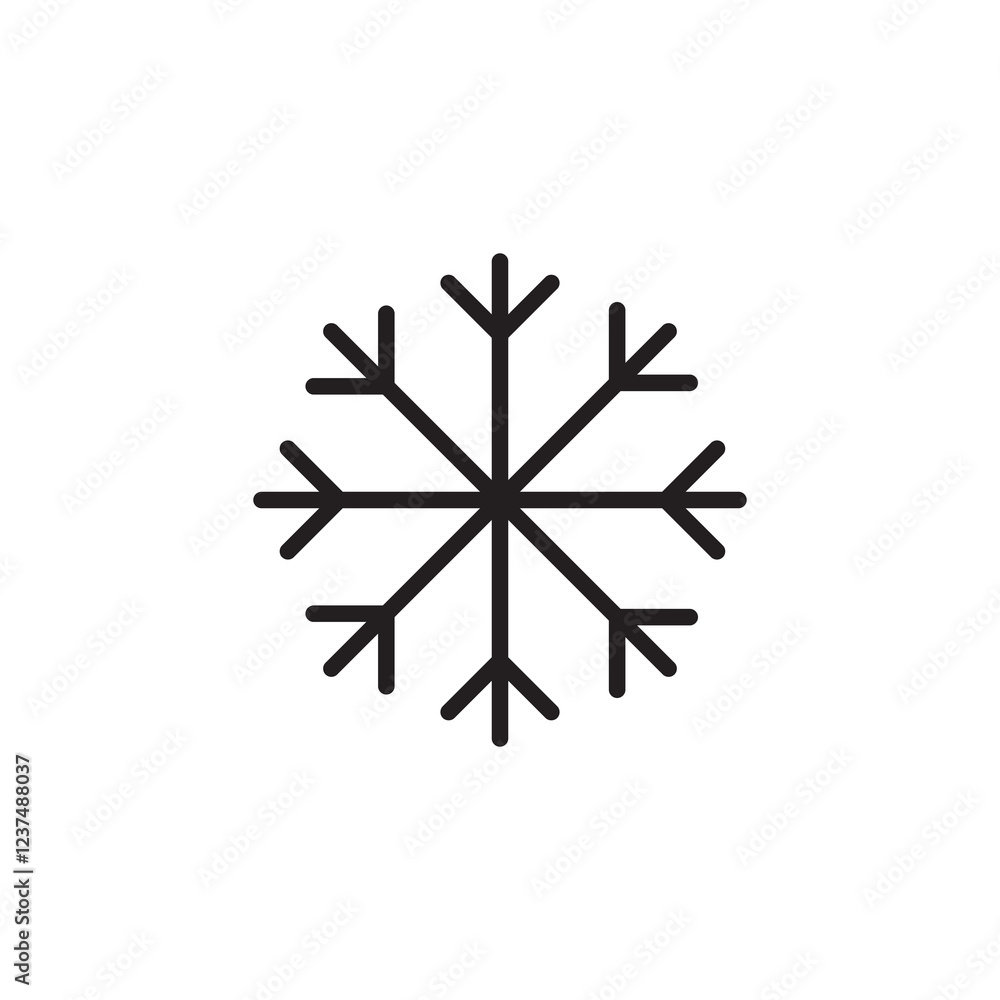 Aufkleber snowflake icon. vector flat black simple trendy style illustration for web and app..eps