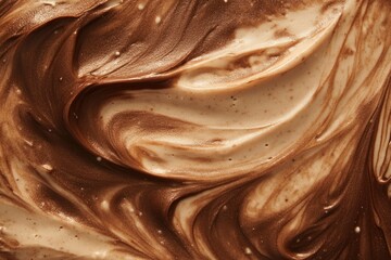 Swirled Brown and Beige Cream Texture Background