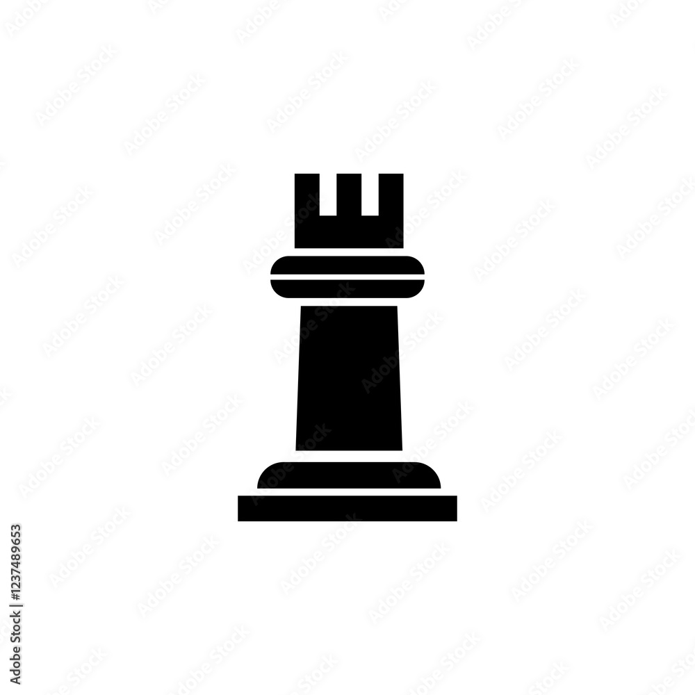 Poster castle chess icon. vector flat black simple trendy style illustration for web and app..eps