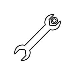 Wrench, nuts icon. vector flat black simple linear illustration for web and app..eps