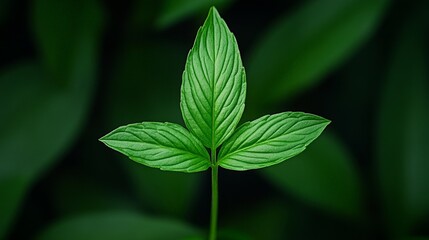 Green Leaf: An intricate green leaf with intricate veining stands out against a backdrop of lush foliage, a symbol of growth, resilience, and the beauty of nature.