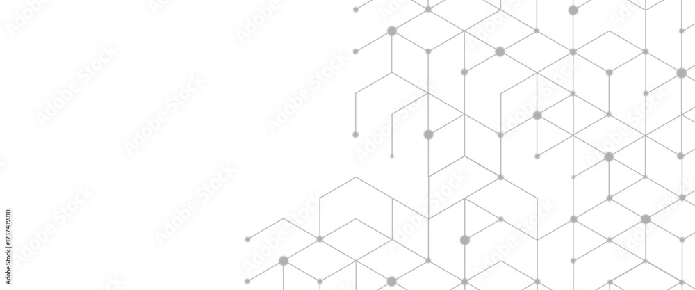 Fototapete vector abstract background the dots and lines geometric graphic hexagons pattern with simple hexagon