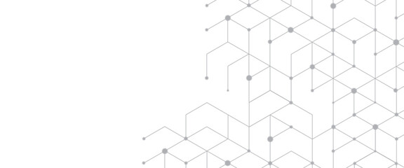 Vector abstract background the dots and lines geometric graphic hexagons pattern with simple hexagonal elements.