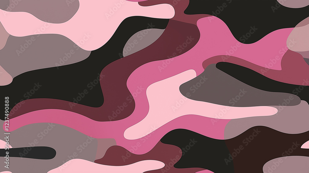 Poster pink and grey camouflage pattern creating abstract design