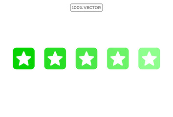 Green product review stars business element icons