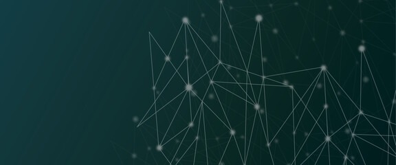 Abstract connecting the dots and blue lines with connecting dots and lines, polygonal, space, low poly