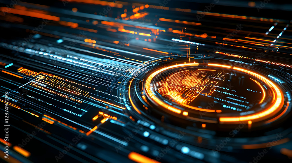 Poster global network data flow, digital future