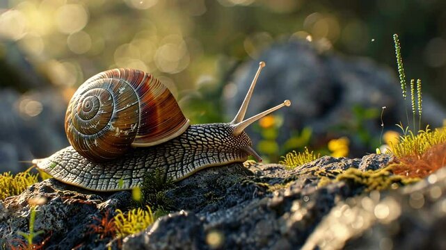 Snail close up Footage 4K