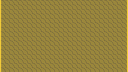Design an abstract background featuring a geometric spiral pattern in light gold and black, evoking a dynamic interplay of modern sophistication and bold contrast.