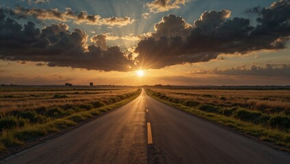 Open Road at Sunrise Symbolizing New Beginnings