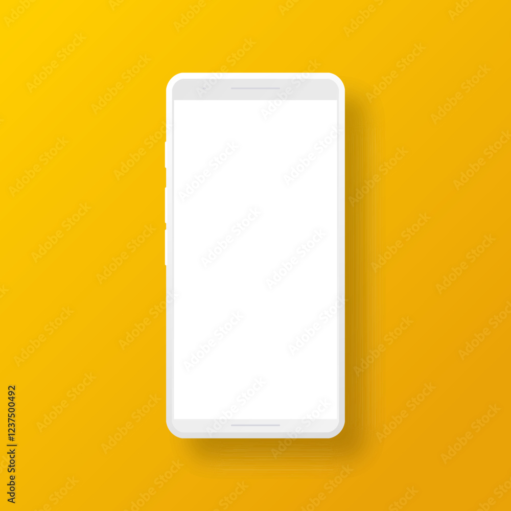 Poster clean and minimalist vector design of smartphone seen from the front