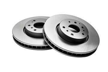 3D render of a car material with two brake rotors, isolated on transparent background