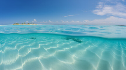 Aerial View of a Maldives Sandbank in the Middle of the Ocean