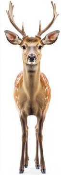 Deer isolated on white background.