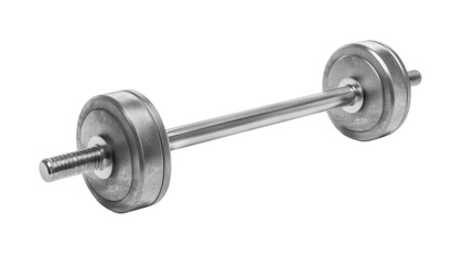 Steel barbell weightlifting equipment on transparent background
