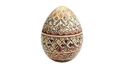 Decorated easter egg rotating on transparent background