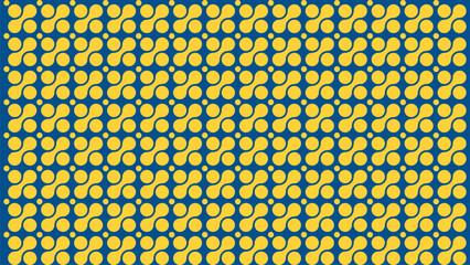 Create an abstract background with a geometric circular pattern in royal blue and yellow, blending symmetry and vibrancy for a striking visual effect.