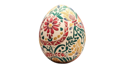 Decorated easter egg rotating on transparent background