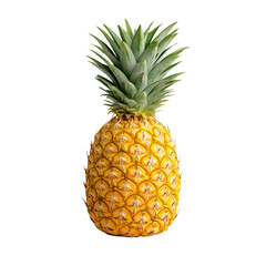 Fototapeta premium A vibrant pineapple with a textured yellow skin and green spiky leaves on top.