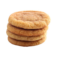 Classic Snickerdoodle Cookies Stack Isolated on Transparent Background