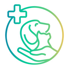 cat Line Gradient Icon