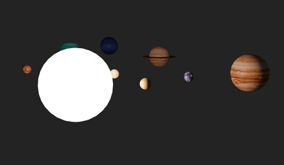 Solar System Orbit Planets 3D Illustration
