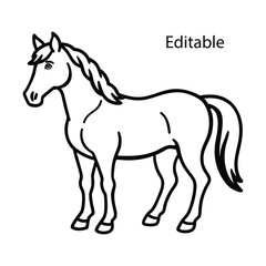 Horse, Majestic horse,  Black and white horse, Horse vector, black horse, horse with heart, horse illustration