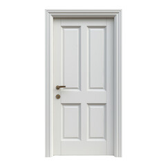 entrance Closed Door isolated on transparent white background, clipping path