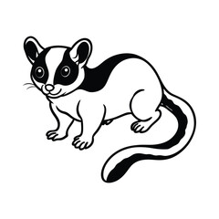 sugar glider, cartoon sugar glider, Black and white sugar glider, sugar gilder icon