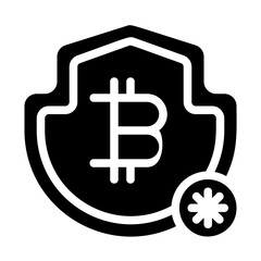 Crypto Security Shield Solid Icon