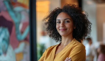Female nurse smiling proudly in a hospital portrait confident medical professional exuding trust and support in clinic lobby