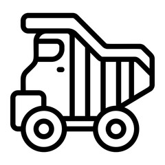 Dump Truck Line Icon