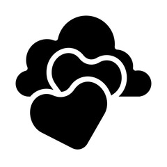Heart-Shaped Cloud Solid Icon