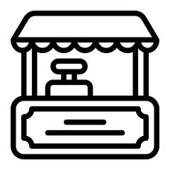 Market Stall Line Icon