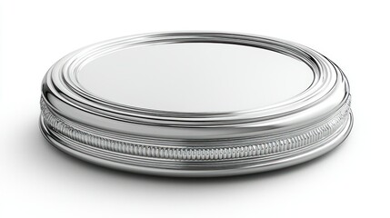 Silver pedestal, blank, studio, white background, award display.