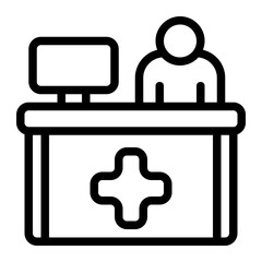 Reception Counter Line Icon