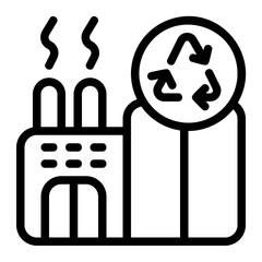 Recycling Plant Line Icon