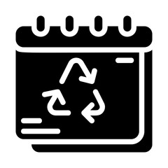 Recycling Day Calendar Solid Icon