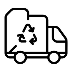 Recycling Truck Line Icon