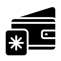 Wallet with Snow Solid Icon