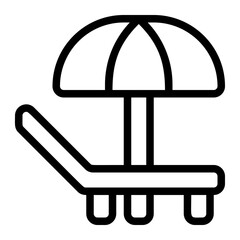 Sun Lounger Line Icon